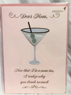 Greeting Card Happy Mothers Day From Daughter Drinking Funny Martini Papyrus - Image 1 of 4