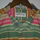 Orvis Men's Shirt Xxlt Button Up Shirt. Striped Cotton Short Sleeve Xxl Tl Tall