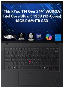 Lenovo ThinkPad T14 Gen 5 14" WUXGA Ultra 5 125U 16 Go 1 To SSD FPR IRCam W11P neuf - Photo 1/15