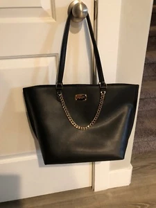 Michael Kors Janine Medium Convertible Tote Schwarz Leder Commuter Bag - Bild 1 von 2