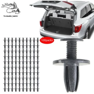 Car Door Fender 6mm Hole Dia Push Plastic Rivets Retainer Clips Black 100Pcs - Picture 1 of 12