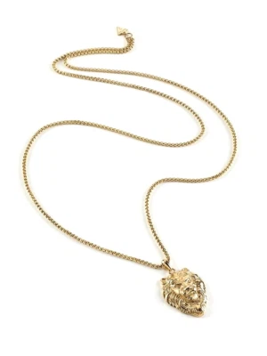 GUESS  COLLANA UNISEX   TESTA DI LEONE ACCIAIO    REFERENZA  UMN78001   NUOVA - Immagine 1 di 2