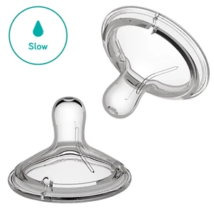 Nanobebe SLOW FLOW 0m+ Advanced Venting Silicone Teat -2 PACK - Picture 1 of 4