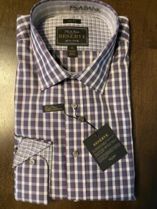 NWT Jos A Bank Reserve Purple Plaid Dress Casual Cotton Shirt Slim Fit XL NEW - Picture 1 of 3