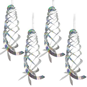4pcs Bird Repellent Spiral Reflectors15.8 Inch Hanging Reflective Bird Deterrent - Picture 1 of 7