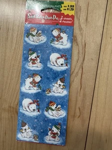 Vtg AMERICAN GREETINGS Stickety doo da Holiday Stickers POLAR BEAR Snow CUBS - Picture 1 of 2