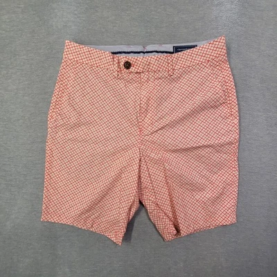 Pantalones Cortos Vineyard Vines Para Hombre 32 Rojo Geométrico Frente Plano 9" Preppy Golf Foto 1 de 4