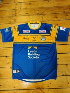 Leeds Rhinos Rugby Super League Home Shirt 2022 Oxen 2XL Extra Large XXL Jersey - Picture 1 of 11