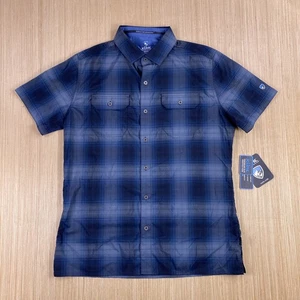 Kuhl Hemd Herren klein blau grau kariert Knopf UPF Wandern Camping Outdoor Eluxurlite - Bild 1 von 18