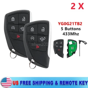 2 For 2022 2023 2024 Chevrolet Silverado Smart Remote Start Key Fob YG0G21TB2 5B - Picture 1 of 7