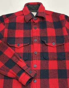 Zaino a quadri Wallace & Barnes rosso/marino spesso misto lana flanella bufalo XS EUC - Foto 1 di 14