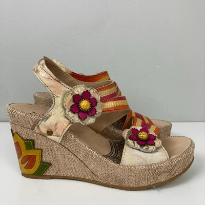 Sandalias de cuña Spring Step L'Artiste Karnitsky florales melocotón talla múltiple EU 39 US 8.5 Foto 1 de 4