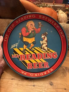 Vintage/Antique Say Old Reading Beer Metal Tray Great Graphics Gus - Picture 1 of 5