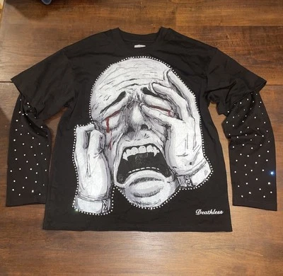 Camisa Carti Deathless Days Emo Goth Manga Larga Diseñador - Para Hombre Pequeña Foto 1 de 4