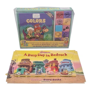 Vintage Flintstones Bedrock Puzzle Book & Cave Kids Colours Book and Blocks Set - Picture 1 of 22