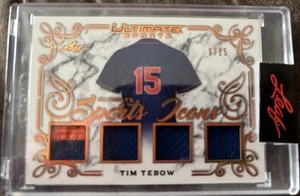 Tim Tebow Quad Patch /25 Leaf 2021 Mets - Picture 1 of 2