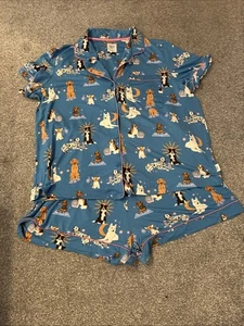 Chelsea Peers Women's Short Pyjama Set Size 18 Dog Print - Picture 1 of 4