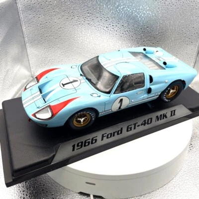 1966 Ford Gt-40 MKII #1 Light Blue Die Cast with Base, Scale: 1/18 - Image 1 of 4