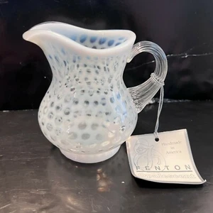 Vintage Fenton Clear Opalescent Coin Dot Pitcher - Picture 1 of 7