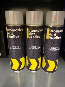 3x Crystal Clearcoat Lacquer Acrylic high Gloss Aerosol Spray Paint 500ml - Picture 1 of 1