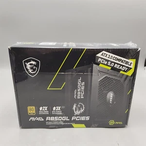 -NEW- MSI MAG A850GL Full Modular 80 Plus Gold Certified 850W ATX Power Supply - Afbeelding 1 van 3