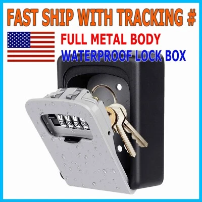 4 Digit Key Safe Lock Box Combination Wall Mount Security Storage Case Organizer - Image 1 of 4
