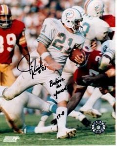 Foto firmada de JIM KIICK 8x10 de los DELFINES MIAMI DE LA NFL con holograma certificado de autenticidad - Imagen 1 de 2