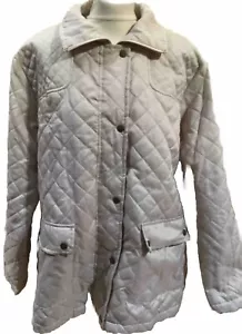 Ladies MOVITEX Soft Shell Ivory Quilted Full Zip Jacket U.K 18-20 FREE POSTAGE - Picture 1 of 5