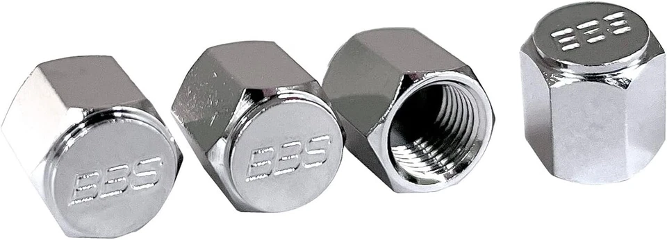 BBS Air Valve Caps set of 4 Japanese Genuine Repair Parts  Silver P5615011 New Foto 1 de 1