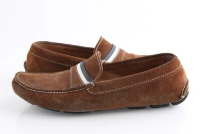 Mocasines de gamuza a rayas marrón Prada 2DD069 Foto 1 de 4