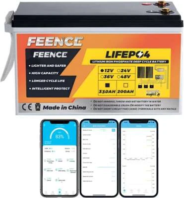 FEENCE 12V 330Ah LiFePO4 Lithium Batterie 4.224kW Energy Akku 200A BMS Solar Wohnmobil