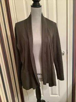 Cárdigan suéter Chico’s 2 L frente abierto para mujer 12 verde oliva Foto 1 de 4