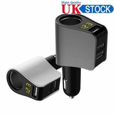 3-USB Car Charger Adapter with Cigarette lighter Smart Fast Charge Socket Docks - Image 1 of 4