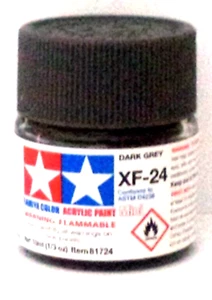 Tamiya 81724 XF-24 Dark Grey 1/3 oz Acrylic "Mini" Paint Bottle - Picture 1 of 1