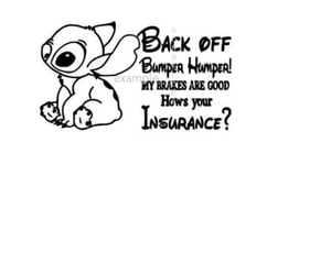 Lilo And Stitch Bumper Humper Vinyl Car Decal Sticker Choose Your Color - Picture 1 of 1