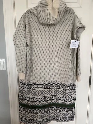 Y/Project White Nordic Knit Cowl Neck Sweater Dress Wool Medium Made In France - Image 1 of 4