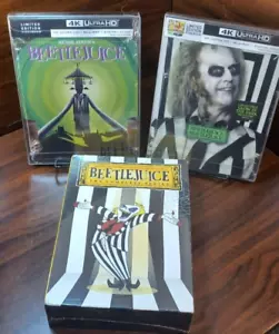 Beetlejuice 1 + 2 4K Steelbooks+TV Series (DVD)NEW-w/PROTECTIVE SLEEVE-Free S&H! - Picture 1 of 11