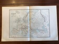 1883 Europe Map Cram's Unrivaled Family Atlas of the World Map