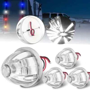 4X LED Side Marker Watermelon Lights Big Indicator White Clearance Lamp Truck RV - Picture 1 of 11