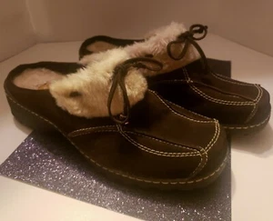 Trampas desnudas, gee de abeja, zueco de piel sin cordones mulas deslizamientos, cuero de gamuza marrón, Wmns 8M - Imagen 1 de 6