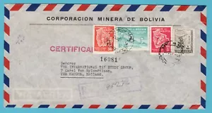 BOLIVIA Tin mining air cover 1954 La Paz to The Hague, Netherlands - Picture 1 of 2