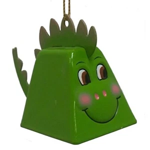 Giggle Lings Dion The Dinosaur Green Metal Cowbell Christmas Tree Ornament New - Bild 1 von 1
