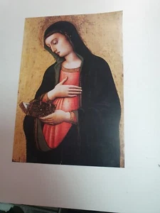 1 STAMPA 26x20 CM madonna maria che legge cartoncino photos on cardboard - Picture 1 of 1
