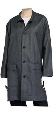 NWT Eskandar (1) Linen A Line Linen Raincoat Grey $1295- Current Item 37"L  - Image 1 of 4