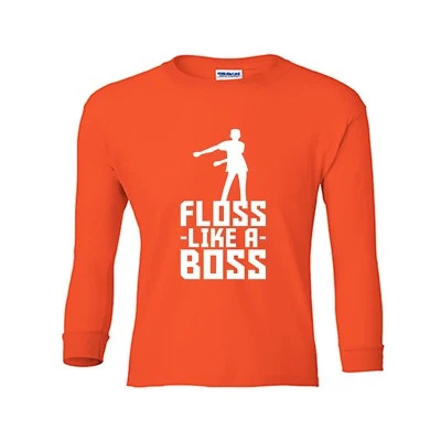 Floss Like a Boss - Funny Video Game Dances Youth Unisex Long Sleeve - Image 1 of 4