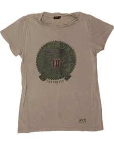 Camiseta Top AVIREX Para Hombres Gráfico Gris Medio Algodón CQ04 - Imagen 1 de 5