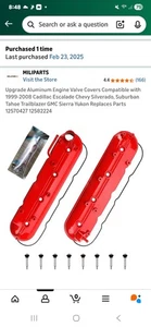 Chevy 5.3 Updated Red Valve Covers with Gaskets and Hardware Set. item is new - Picture 1 of 4