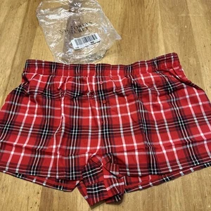Victoria's Secret PINK  BOXY BOXER PAJAMA SHORTS Red Plaid XL NEW $24.95 - Picture 1 of 8