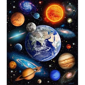 Plush Queen Size Space Planets Blanket - Extremely Soft - Solar Power - Picture 1 of 3
