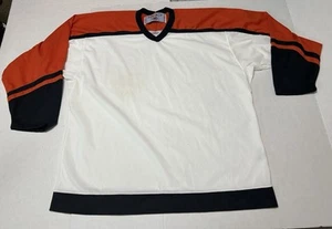 CCM NHL Vintage Blank Hockey Jersey XL Orange/Black/White NOS Philadelphia - Picture 1 of 15
